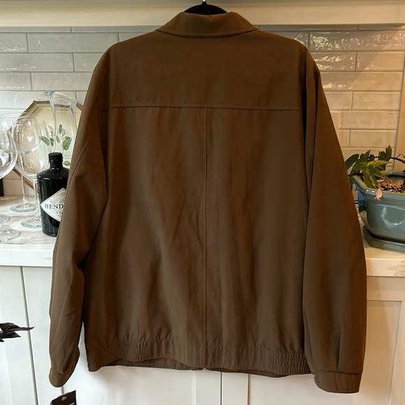 NWT Mac-Mor Private Collection brown faux suede zip and snap front rain … - Picture 9 of 10